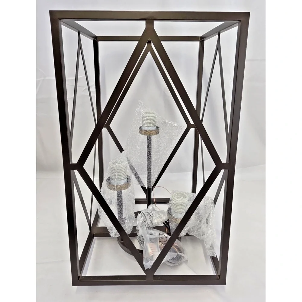 Kichler Solander 1341876 3 Light Pendant Olde Bronze Clear Glass Geometric NEW